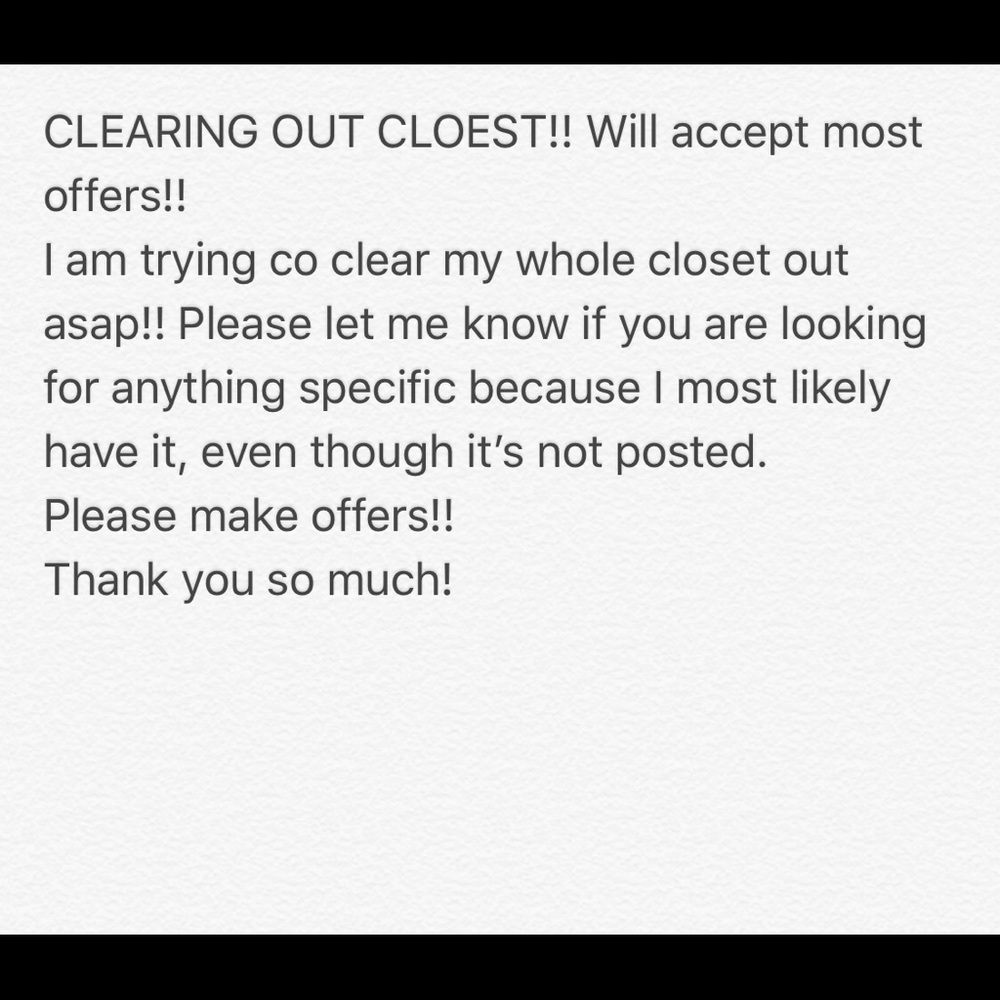 Clearing out closet! Please make offers!